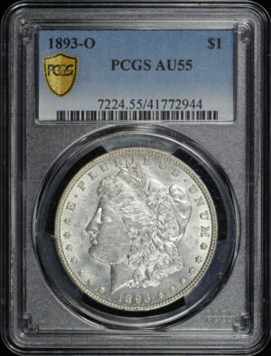 Obverse of this 1893-O Morgan Dollar PCGS AU-55