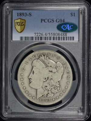 Obverse of this 1893-S Morgan Dollar PCGS G-04 CAC