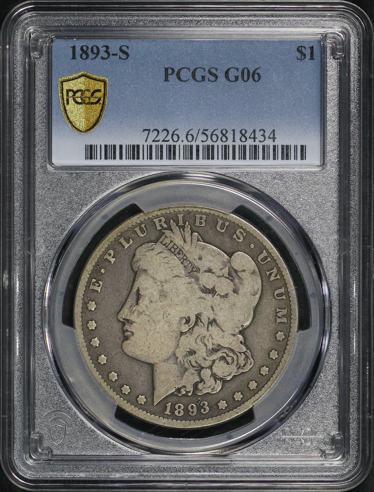 Obverse of this 1893-S Morgan Dollar PCGS G-06