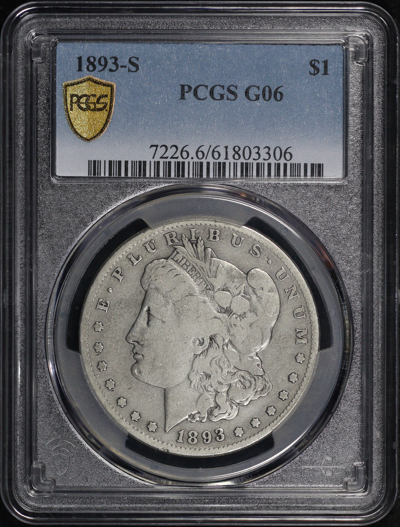 Obverse of this 1893-S Morgan Dollar PCGS G-06