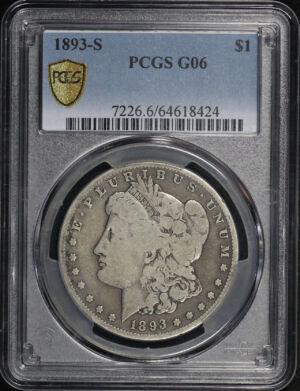 Obverse of this 1893-S Morgan Dollar PCGS G-06