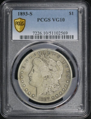 Obverse of this 1893-S Morgan Dollar PCGS VG-10