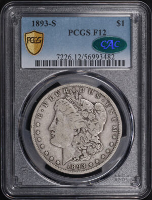 Obverse of this 1893-S Morgan Dollar PCGS F-12 CAC