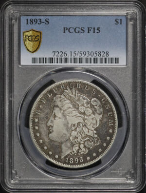Obverse of this 1893-S Morgan Dollar PCGS F-15