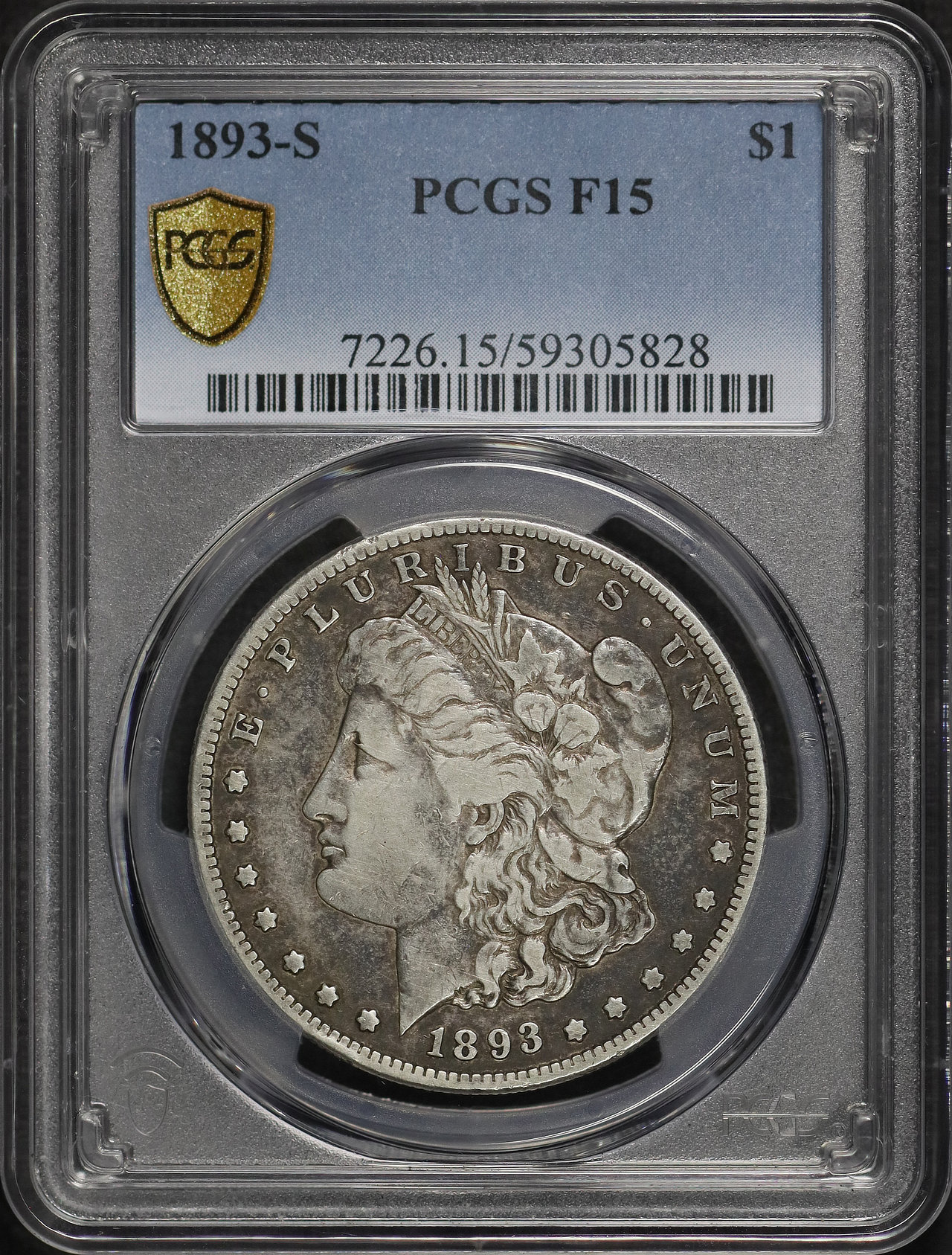 Obverse of this 1893-S Morgan Dollar PCGS F-15