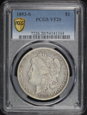 Obverse of this 1893-S Morgan Dollar PCGS VF-20