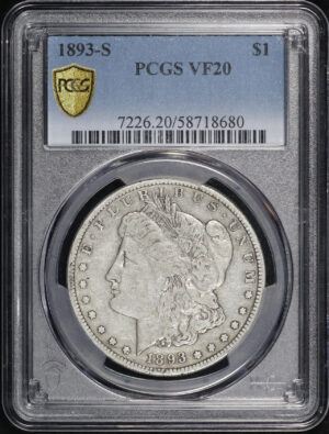 Obverse of this 1893-S Morgan Dollar PCGS VF-20