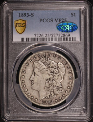 Obverse of this 1893-S Morgan Dollar PCGS VF-25 CAC