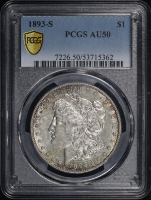 Obverse of this 1893-S Morgan Dollar PCGS AU-50