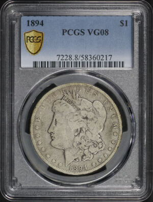 Obverse of this 1894 Morgan Dollar PCGS VG-08
