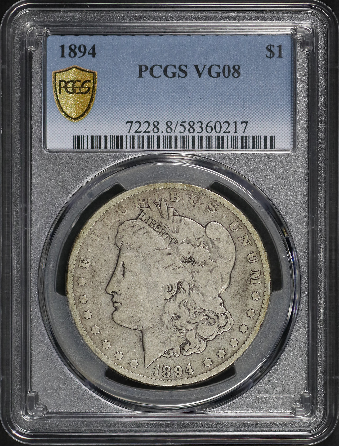 Obverse of this 1894 Morgan Dollar PCGS VG-08
