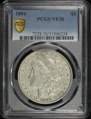 Obverse of this 1894 Morgan Dollar PCGS VF-30