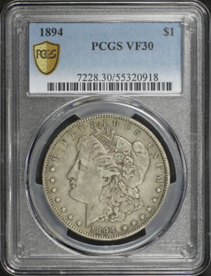 Obverse of this 1894 Morgan Dollar PCGS VF-30