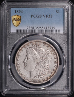 Obverse of this 1894 Morgan Dollar PCGS VF-35