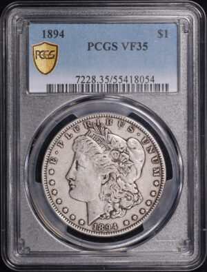 Obverse of this 1894 Morgan Dollar PCGS VF-35