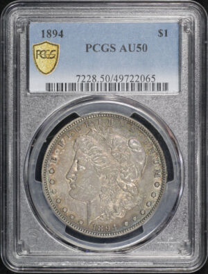 Obverse of this 1894 Morgan Dollar PCGS AU-50