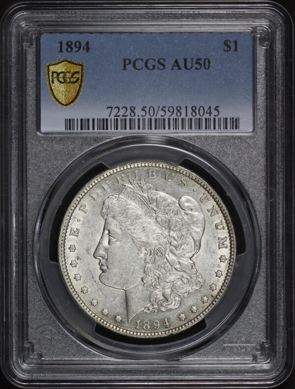 Obverse of this 1894 Morgan Dollar PCGS AU-50