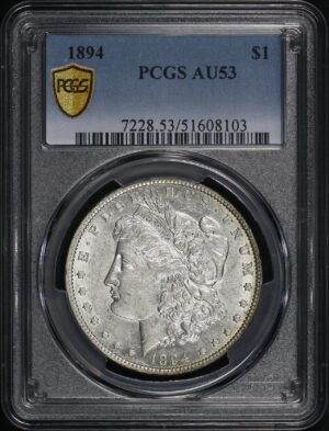 Obverse of this 1894 Morgan Dollar PCGS AU-53