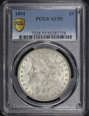 Obverse of this 1894 Morgan Dollar PCGS AU-55
