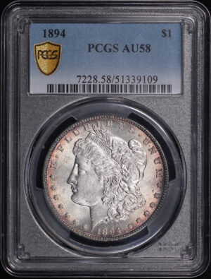 Obverse of this 1894 Morgan Dollar PCGS AU-58