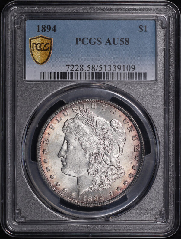 Obverse of this 1894 Morgan Dollar PCGS AU-58