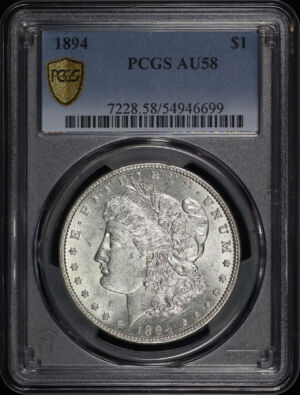 Obverse of this 1894 Morgan Dollar PCGS AU-58
