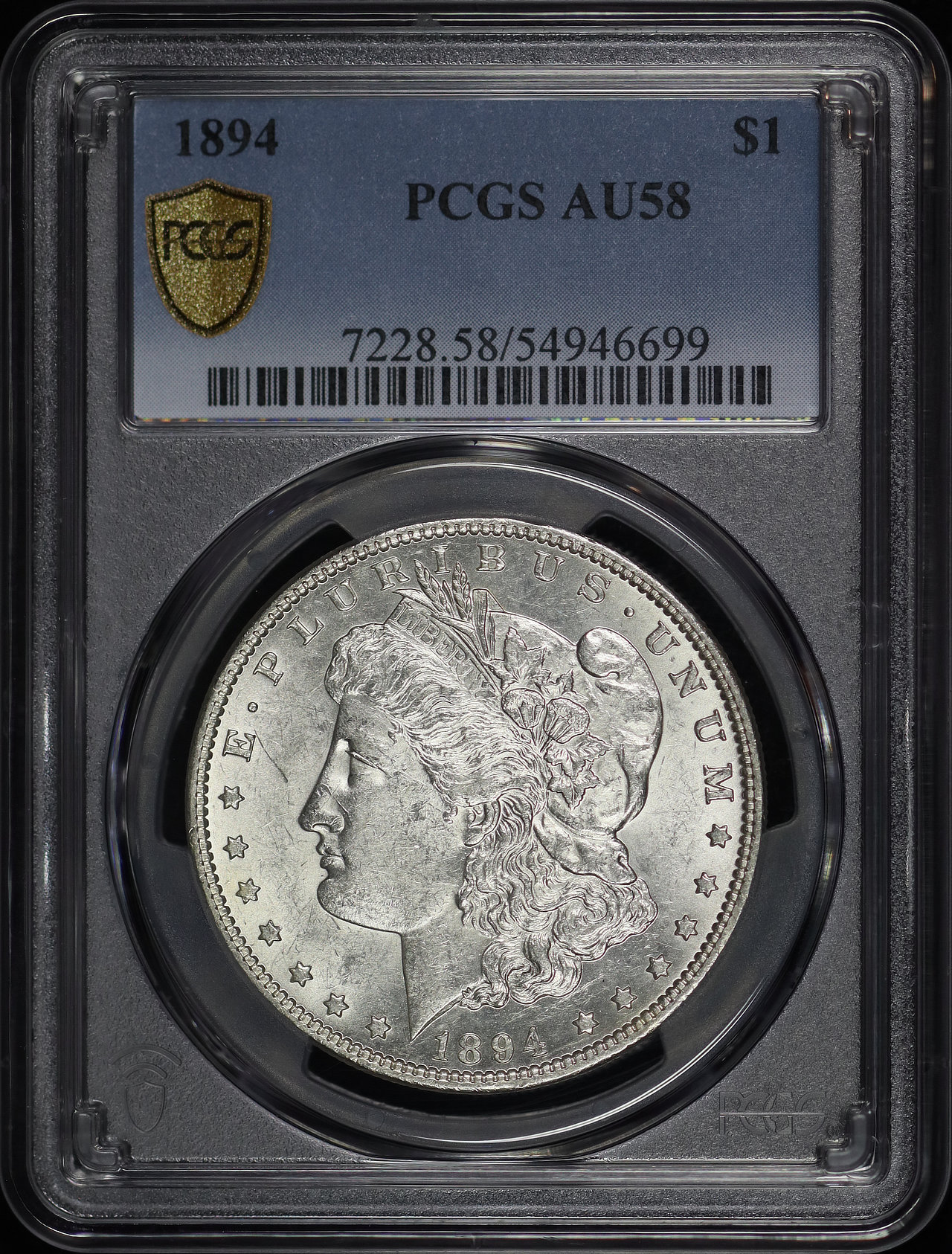 Obverse of this 1894 Morgan Dollar PCGS AU-58