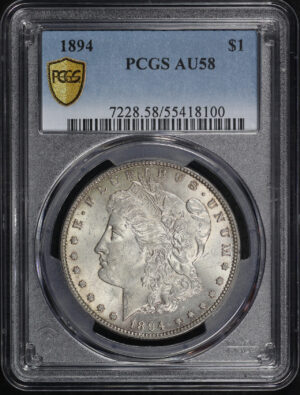 Obverse of this 1894 Morgan Dollar PCGS AU-58