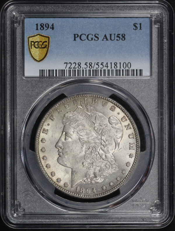 Obverse of this 1894 Morgan Dollar PCGS AU-58