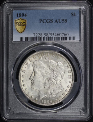 Obverse of this 1894 Morgan Dollar PCGS AU-58