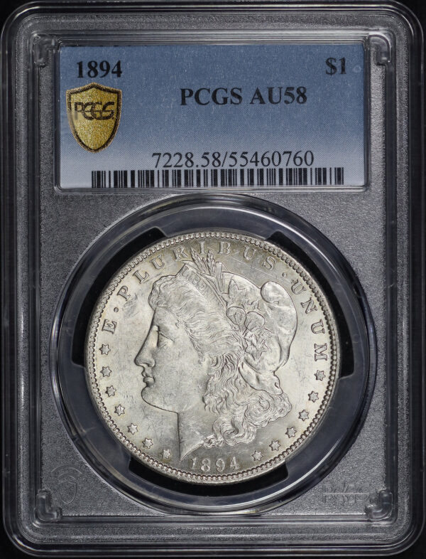 Obverse of this 1894 Morgan Dollar PCGS AU-58