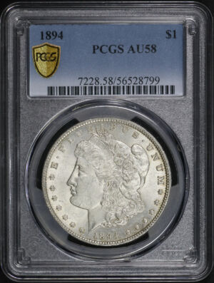 Obverse of this 1894 Morgan Dollar PCGS AU-58