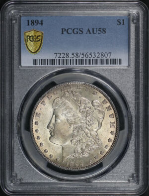 Obverse of this 1894 Morgan Dollar PCGS AU-58