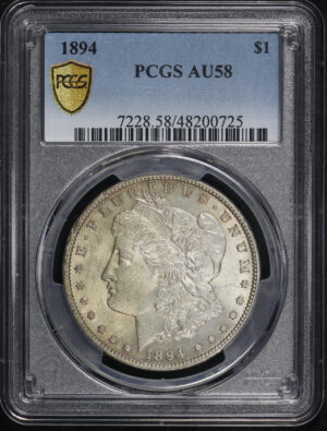 Obverse of this 1894 Morgan Dollar PCGS AU-58