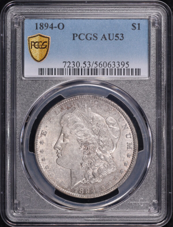 Obverse of this 1894-O Morgan Dollar PCGS AU-53
