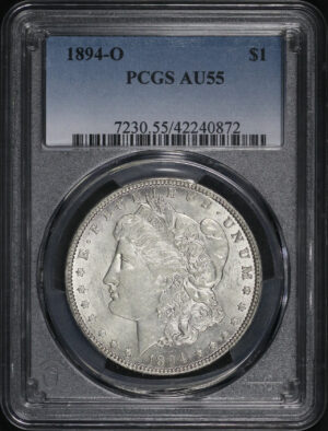Obverse of this 1894-O Morgan Dollar PCGS AU-55
