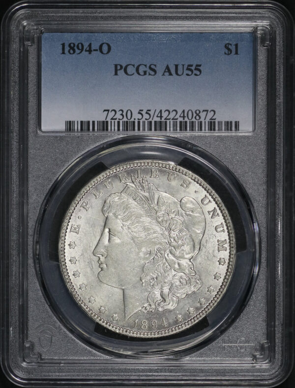 Obverse of this 1894-O Morgan Dollar PCGS AU-55