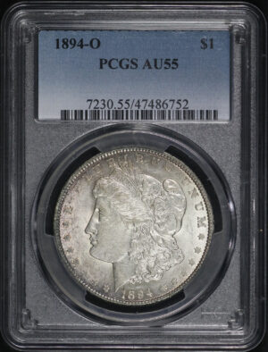 Obverse of this 1894-O Morgan Dollar PCGS AU-55