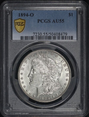 Obverse of this 1894-O Morgan Dollar PCGS AU-55