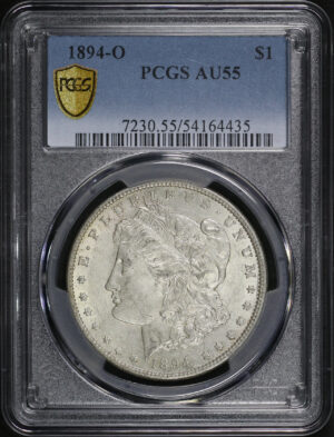 Obverse of this 1894-O Morgan Dollar PCGS AU-55