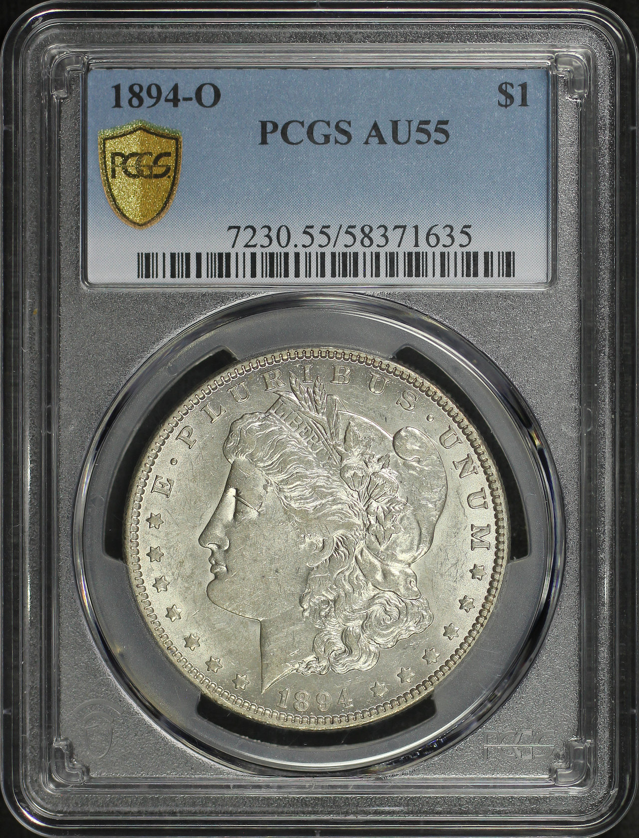Obverse of this 1894-O Morgan Dollar PCGS AU-55