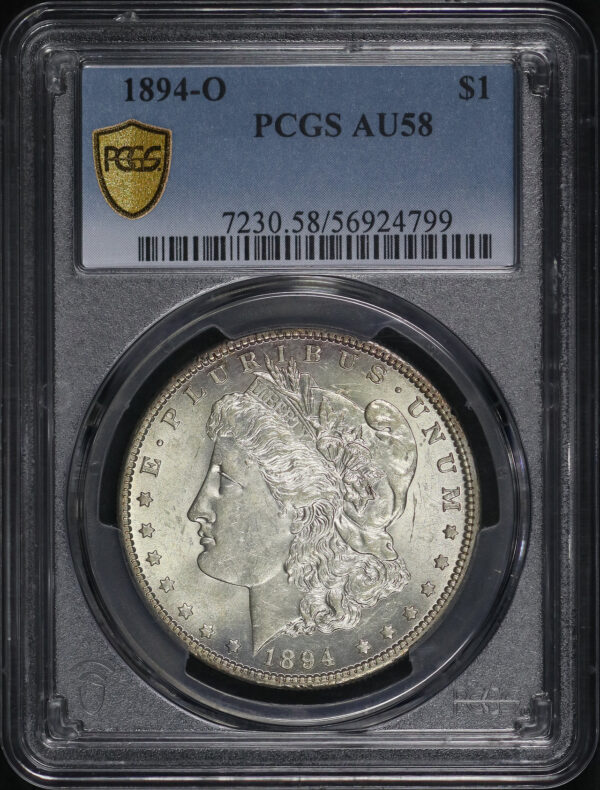 Obverse of this 1894-O Morgan Dollar PCGS AU-58