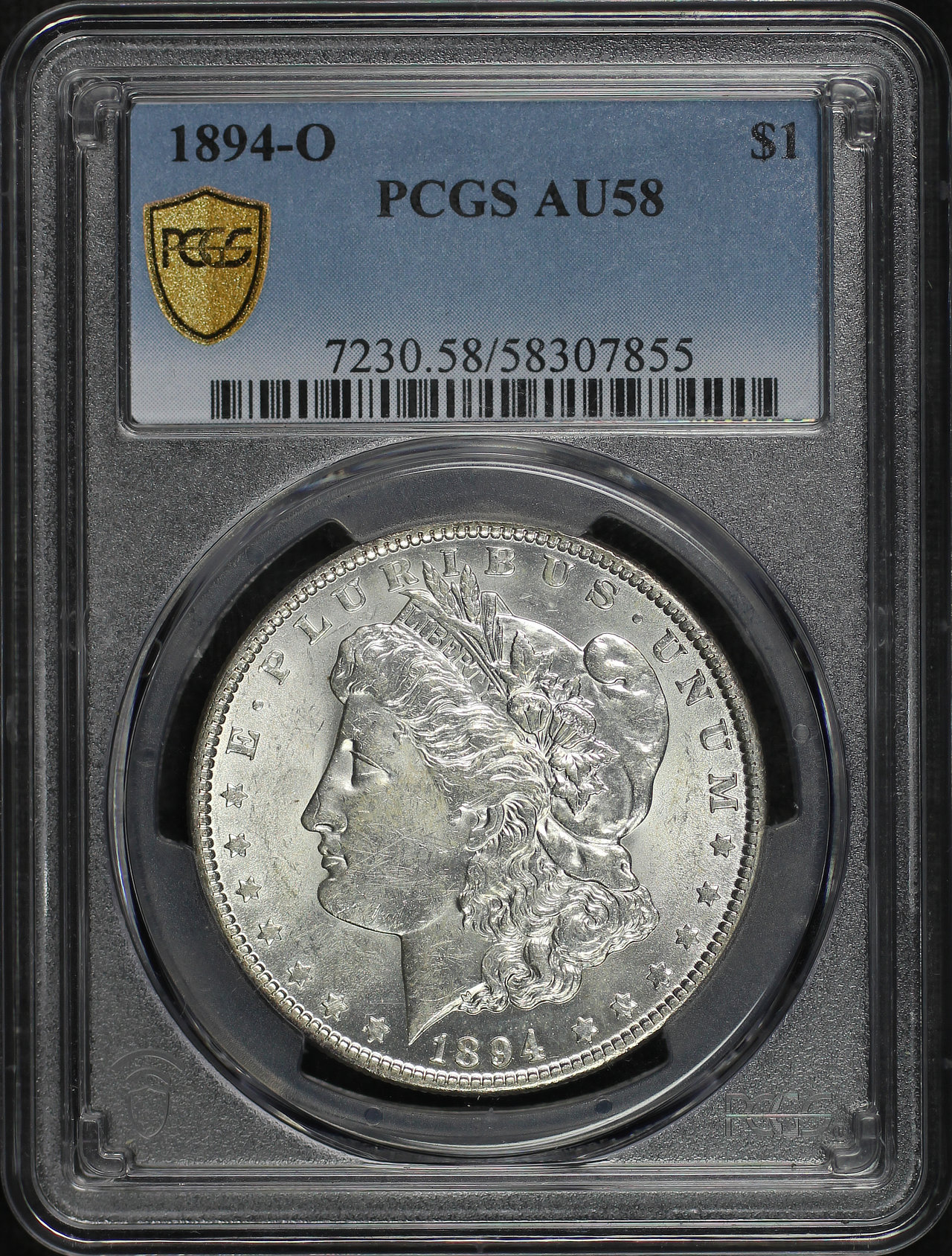 Obverse of this 1894-O Morgan Dollar PCGS AU-58