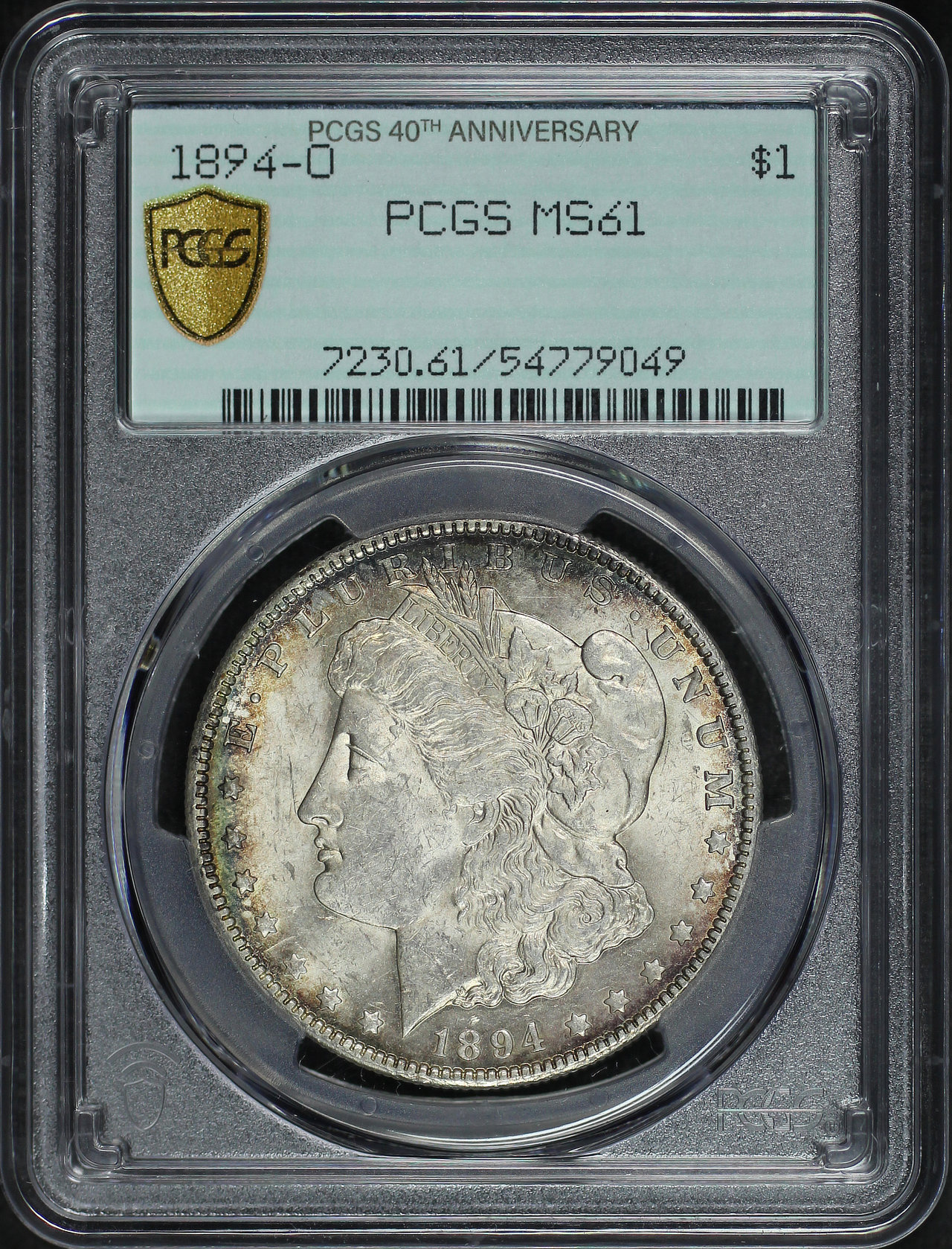 Obverse of this 1894-O Morgan Dollar PCGS MS-61 40th Anniversary