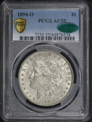 Obverse of this 1894-O Morgan Dollar PCGS AU-55 CAC