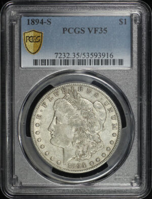 Obverse of this 1894-S Morgan Dollar PCGS VF-35