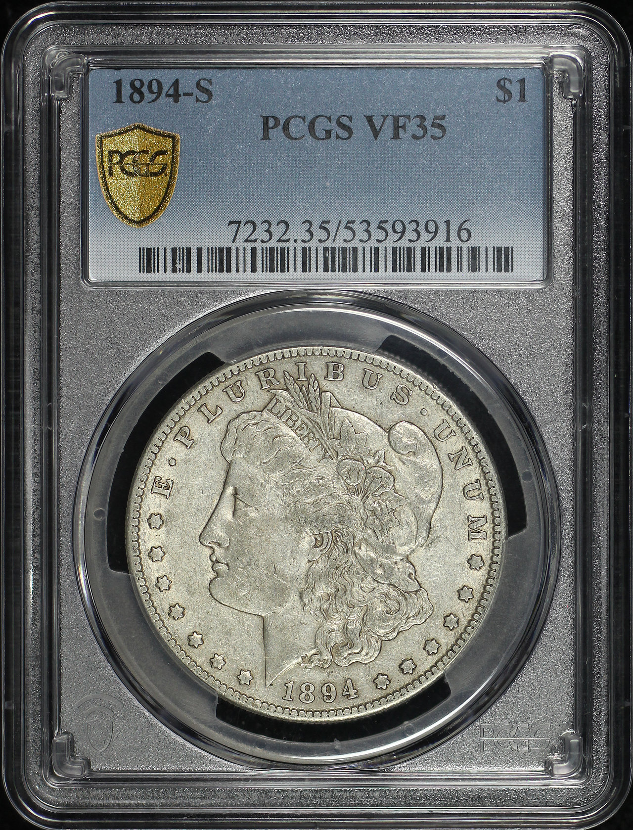 Obverse of this 1894-S Morgan Dollar PCGS VF-35