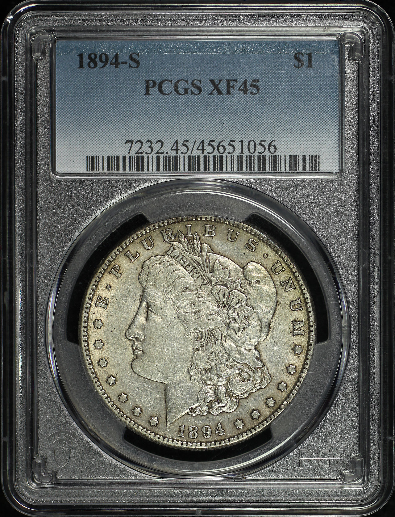 Obverse of this 1894-S Morgan Dollar PCGS XF-45