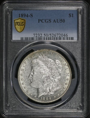 Obverse of this 1894-S Morgan Dollar PCGS AU-50