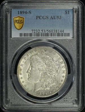 Obverse of this 1894-S Morgan Dollar PCGS AU-53